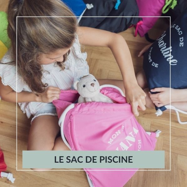 sac de piscine personnalisé, avec prénom et motif, sac de sport, sac d'école, sac maternelle, les petites affaires de, sac polyester résistant