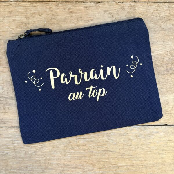 pochette bleu parrain
