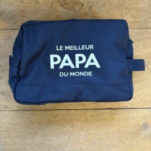 trousse de voyage bleu papa blanc