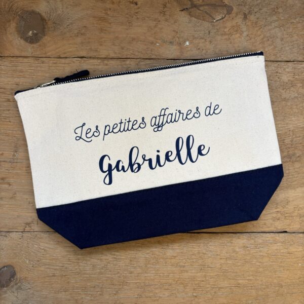 trousse de toilette fond bleu Gabrielle