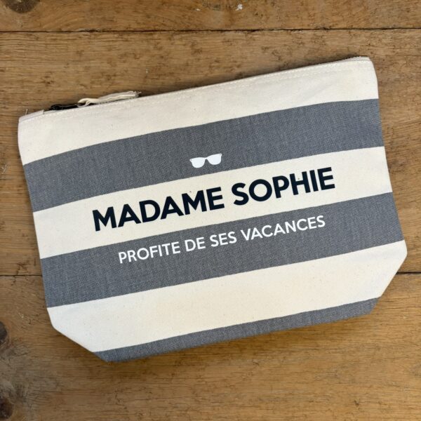 trousse de toilette nautique gris Madame Sophie