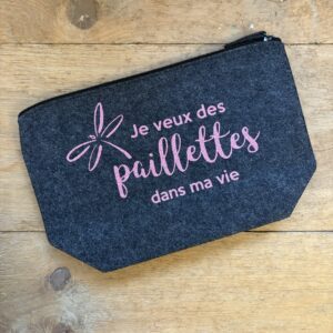 trousse de toilette feutre Paillettes